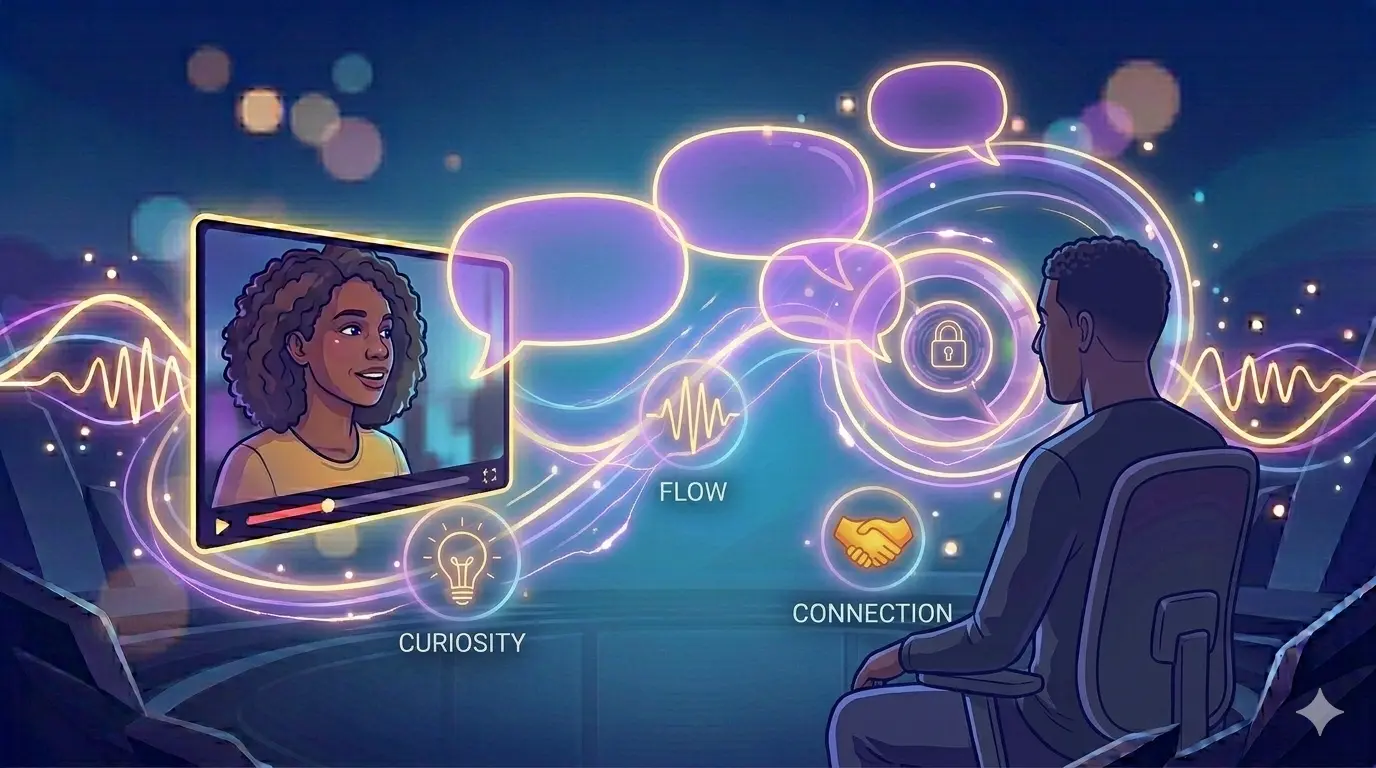 Conceptual art of opening new paths in a video conversation