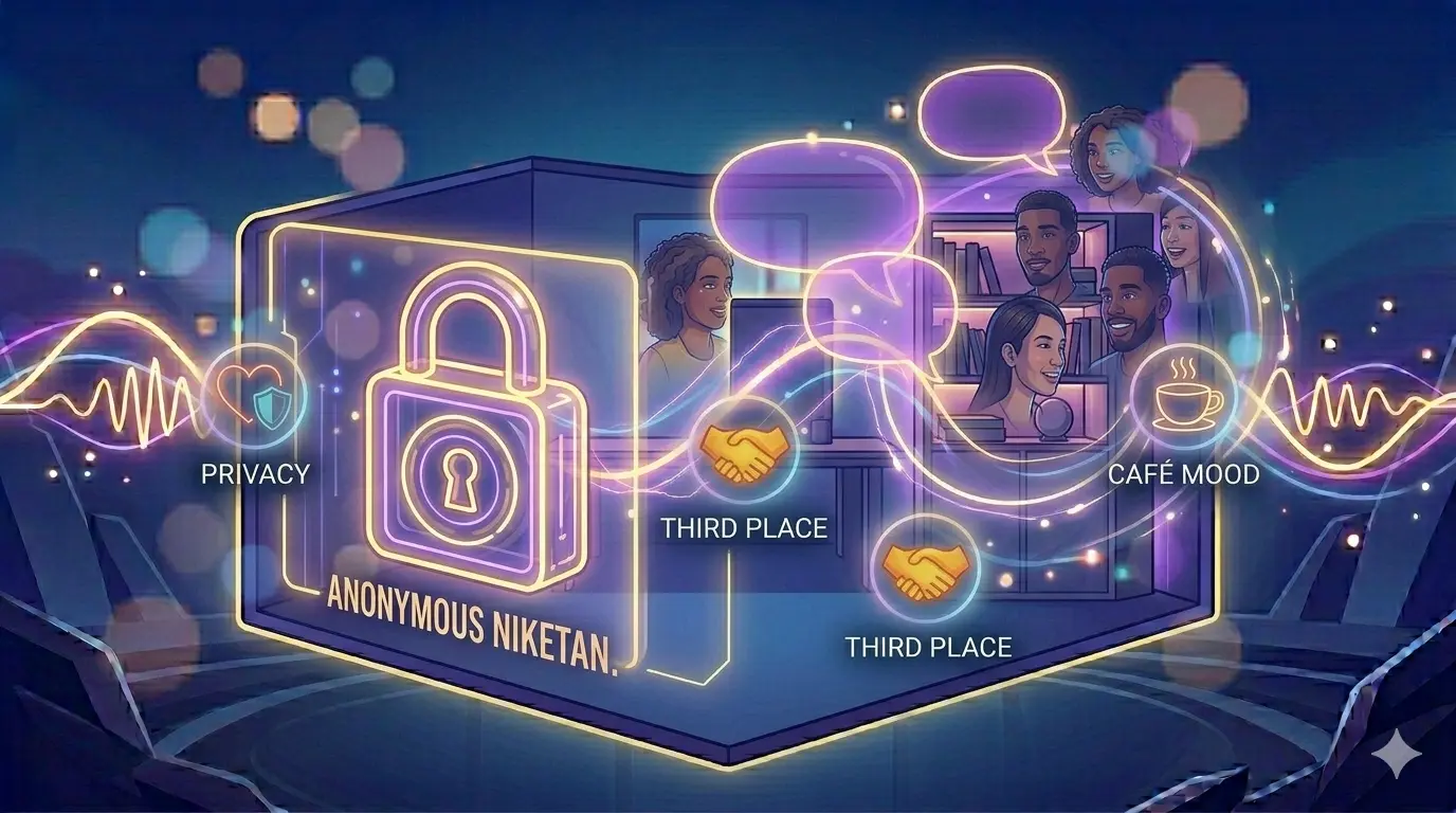 Digital representation of a modern, borderless Third Place for human connection