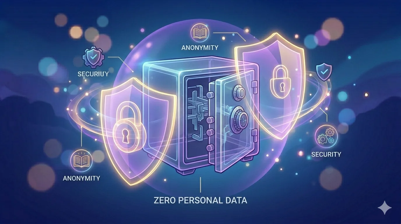 A glowing digital lock shielding user silhouettes