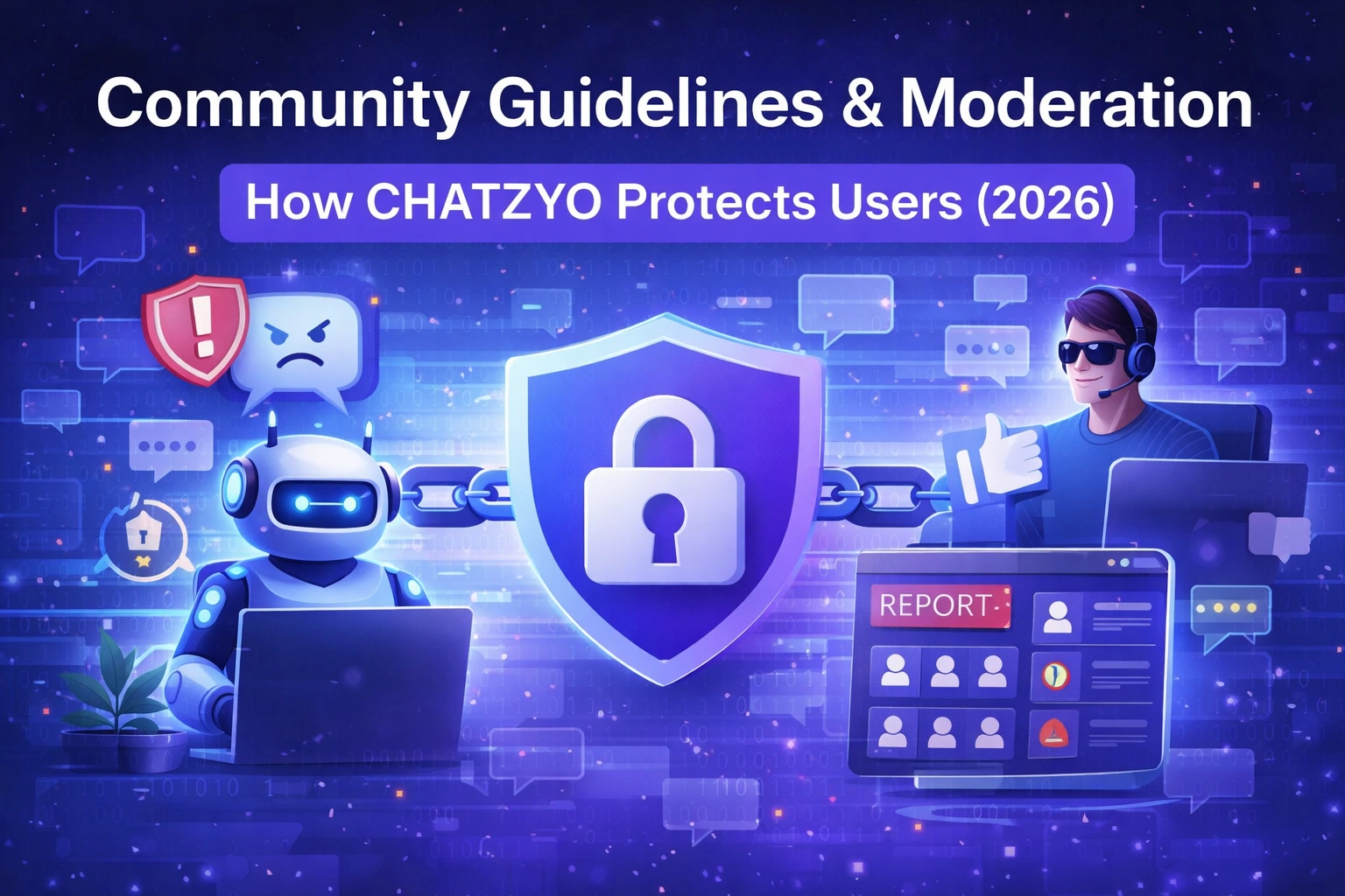 Community guidelines and moderation system protecting users on anonymous chat platforms